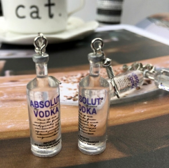 Faux Vodka Bottle Earrings - Picture 2 of 2